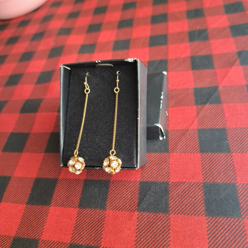 Sparkle Drop Linear Earrings